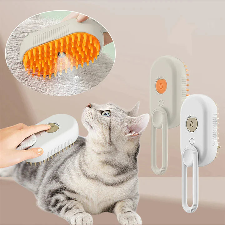 Peigne de massage avec pulvérisation pour animaux de compagnie