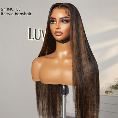 Eternasilk Wig | Super naturel Hirline Silky Straitement sans gllue 13X4 Lace de dentelle frontale CHEIL HUMAIN Lage précoce