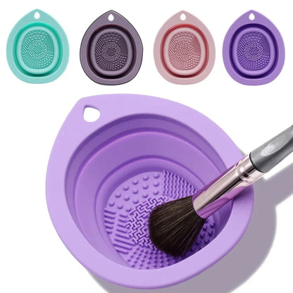 Bol de nettoyage de maquillage pliable en silicone