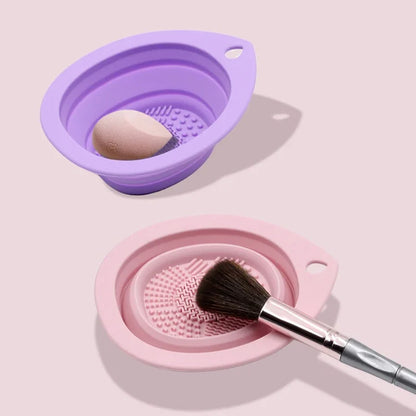 Bol de nettoyage de maquillage pliable en silicone