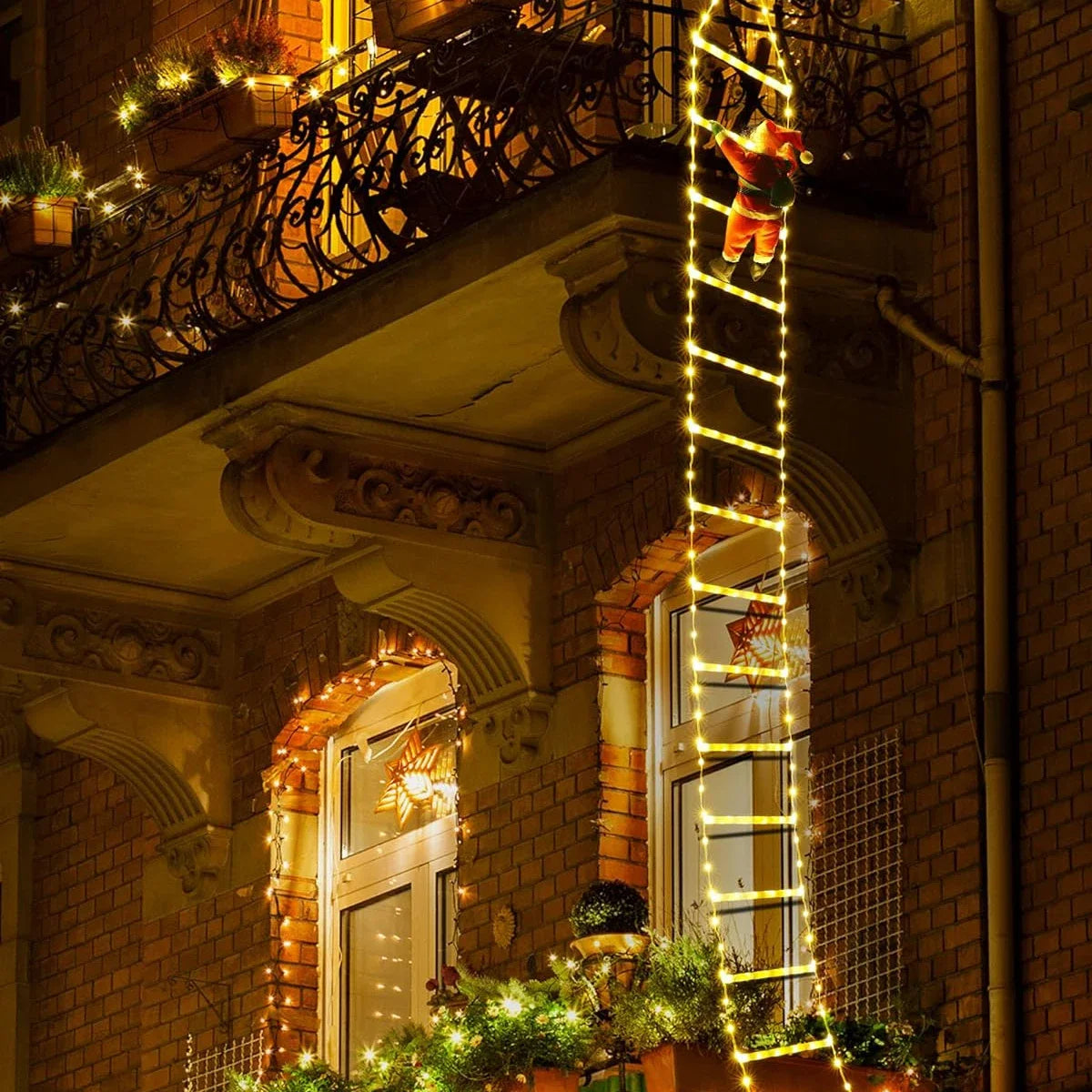 Chef d'orchestre de Noël conduit avec décor du Père Noël