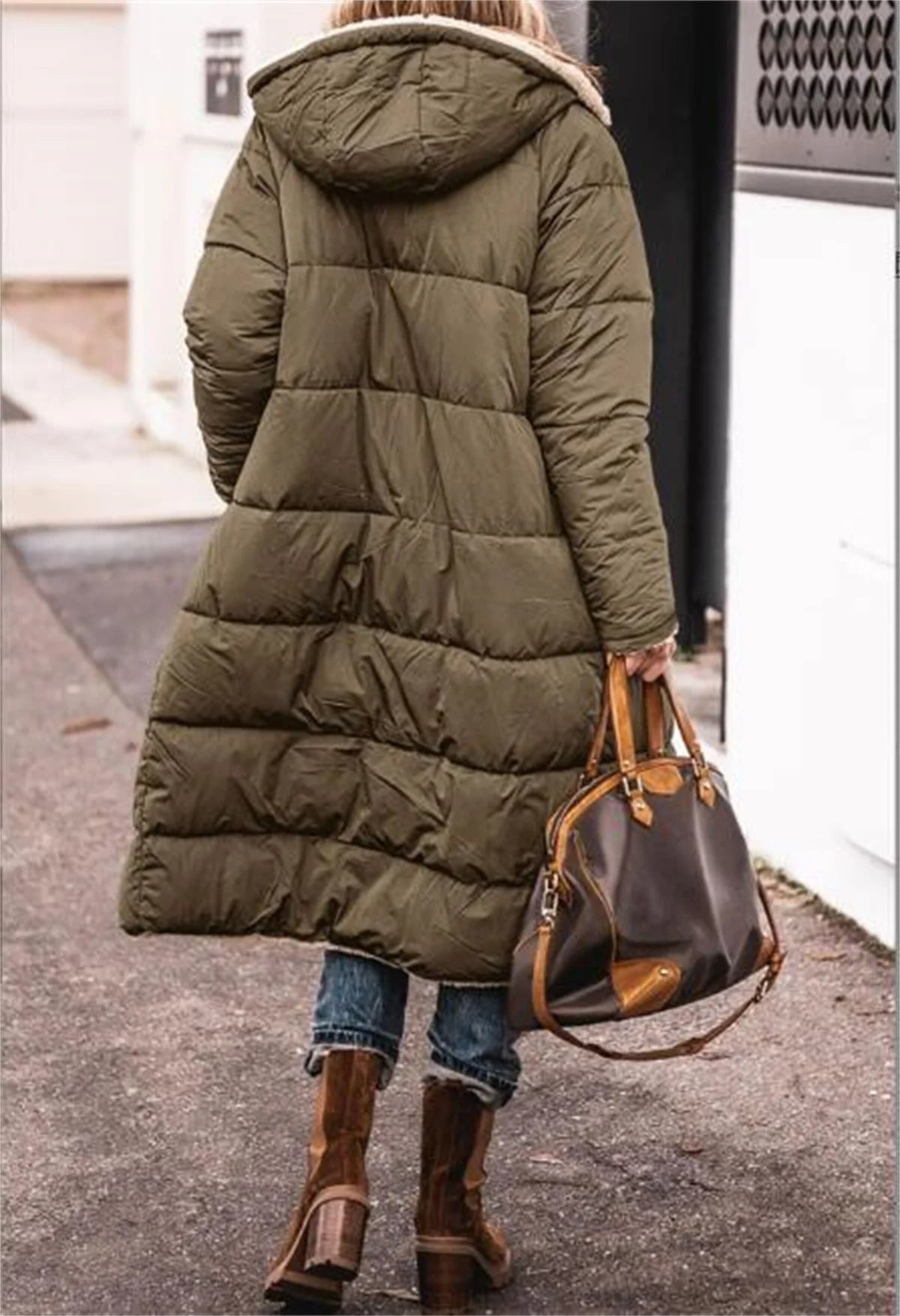 Veste matelassée d'hiver avec capuche pour femmes