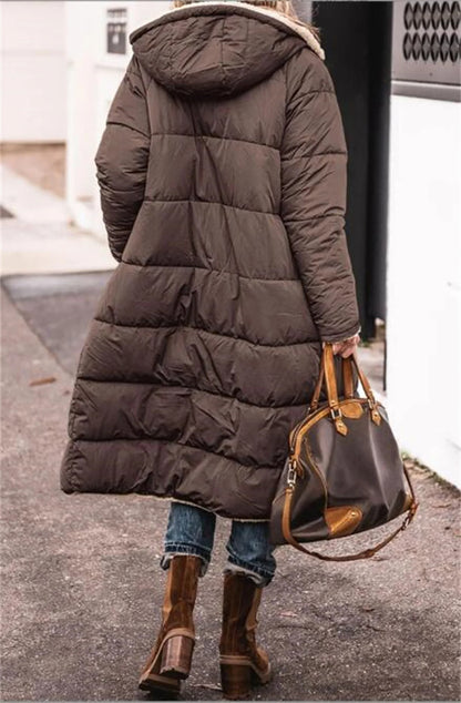 Veste matelassée d'hiver avec capuche pour femmes