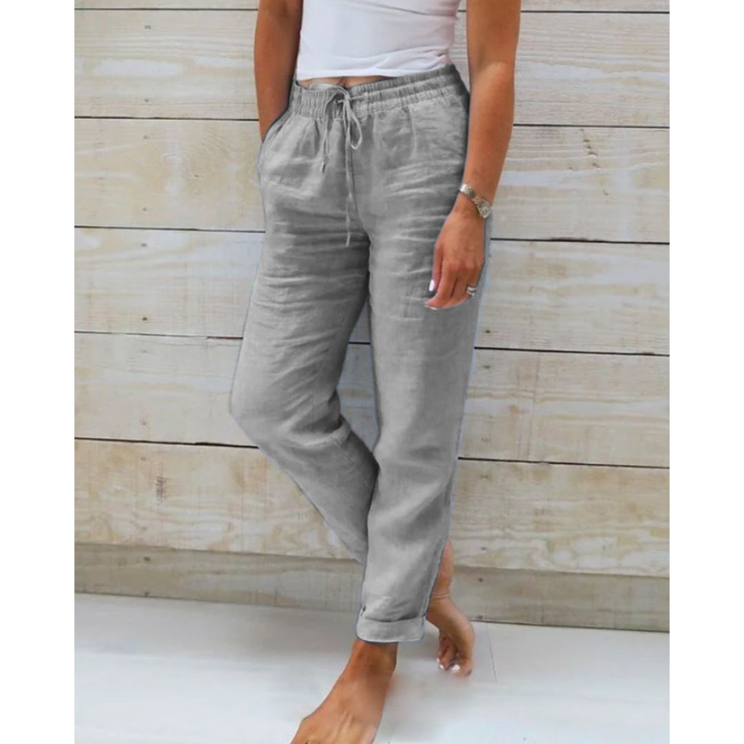 Nora | Pantalon en ligne de mélange en lin