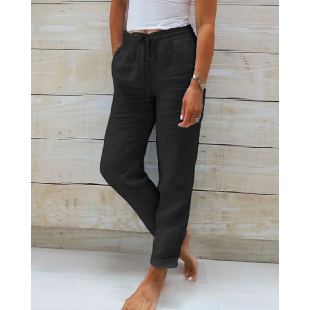 Nora | Pantalon en ligne de mélange en lin