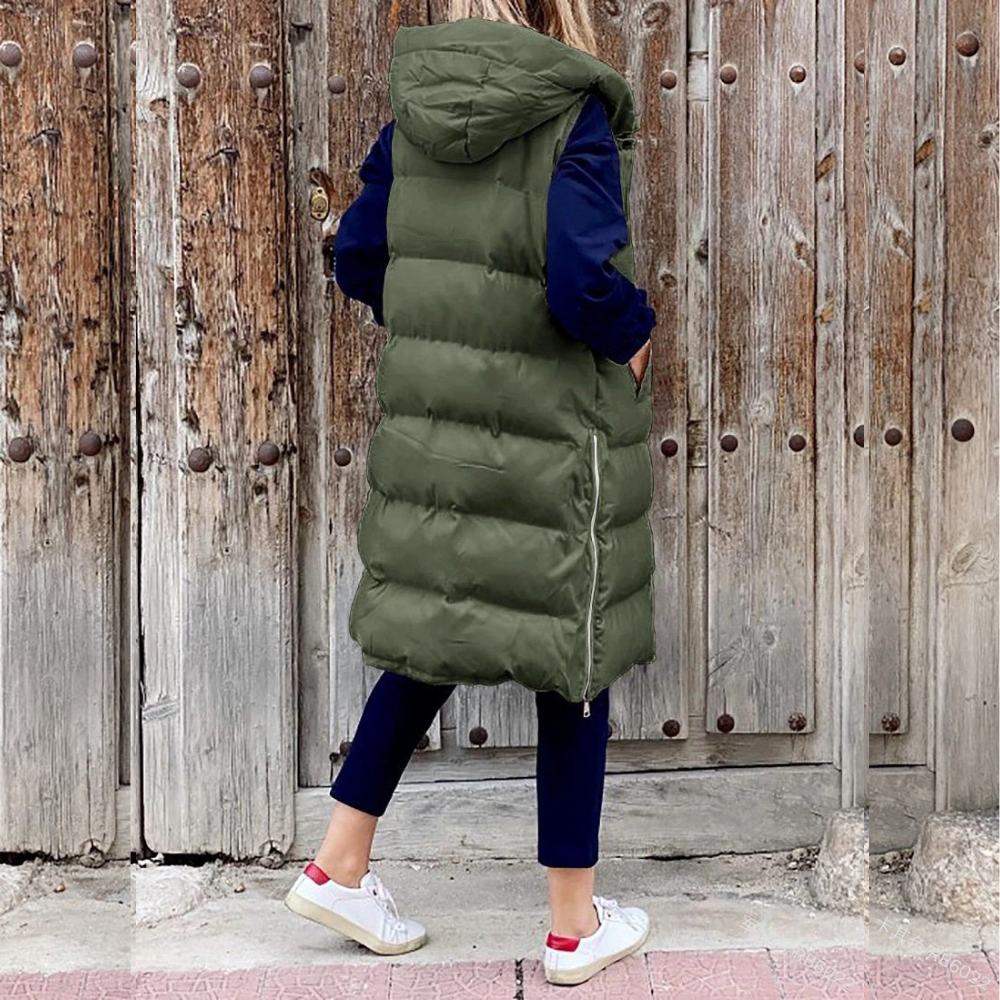 Manteau sans manches avec capuche