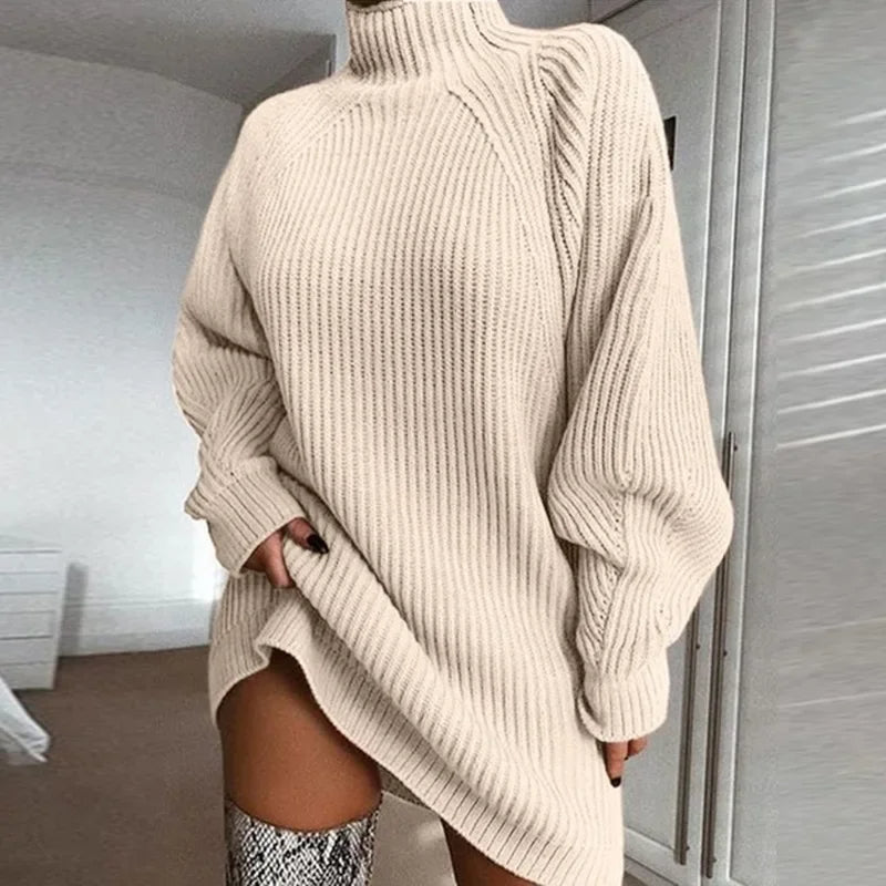 Robe de pull long-sleeved