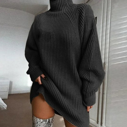 Robe de pull long-sleeved