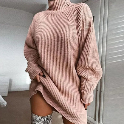 Robe de pull long-sleeved