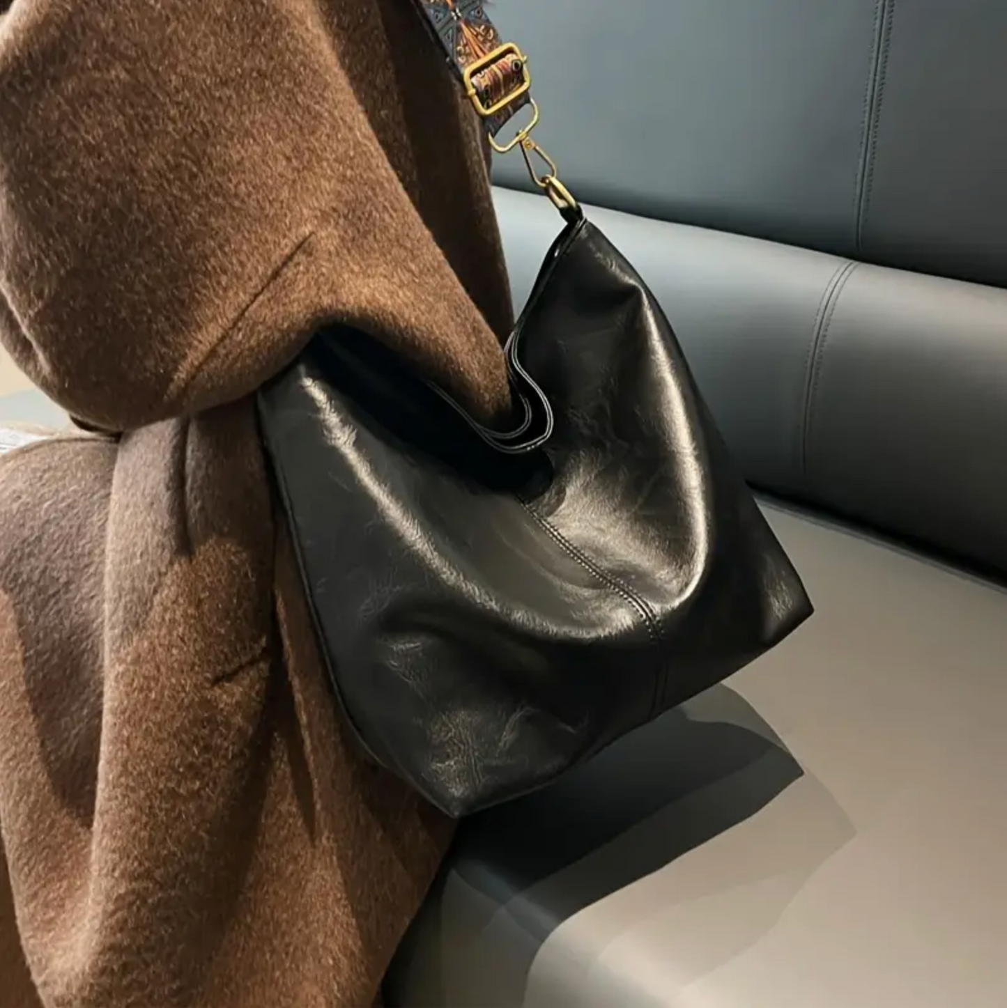 Sac à bandoulière en cuir en faux