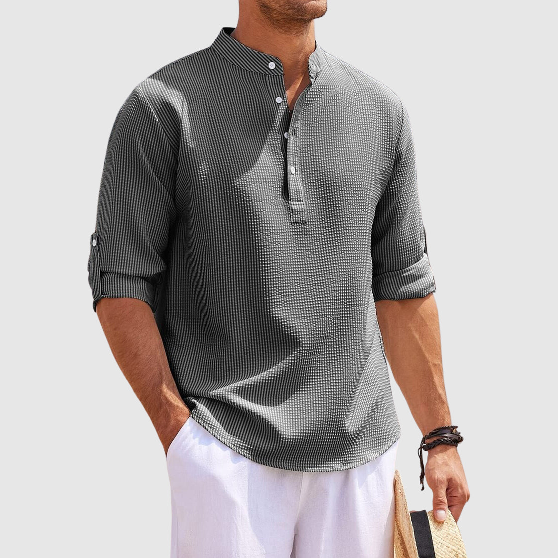 Chemise en lin Henley