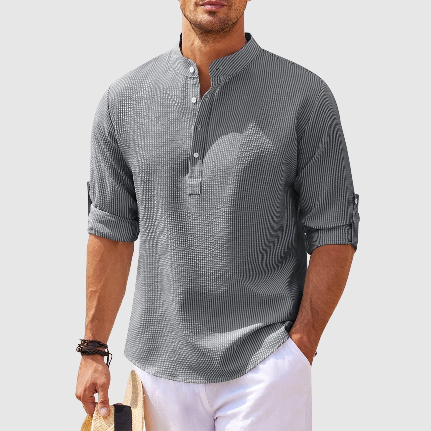 Chemise en lin Henley