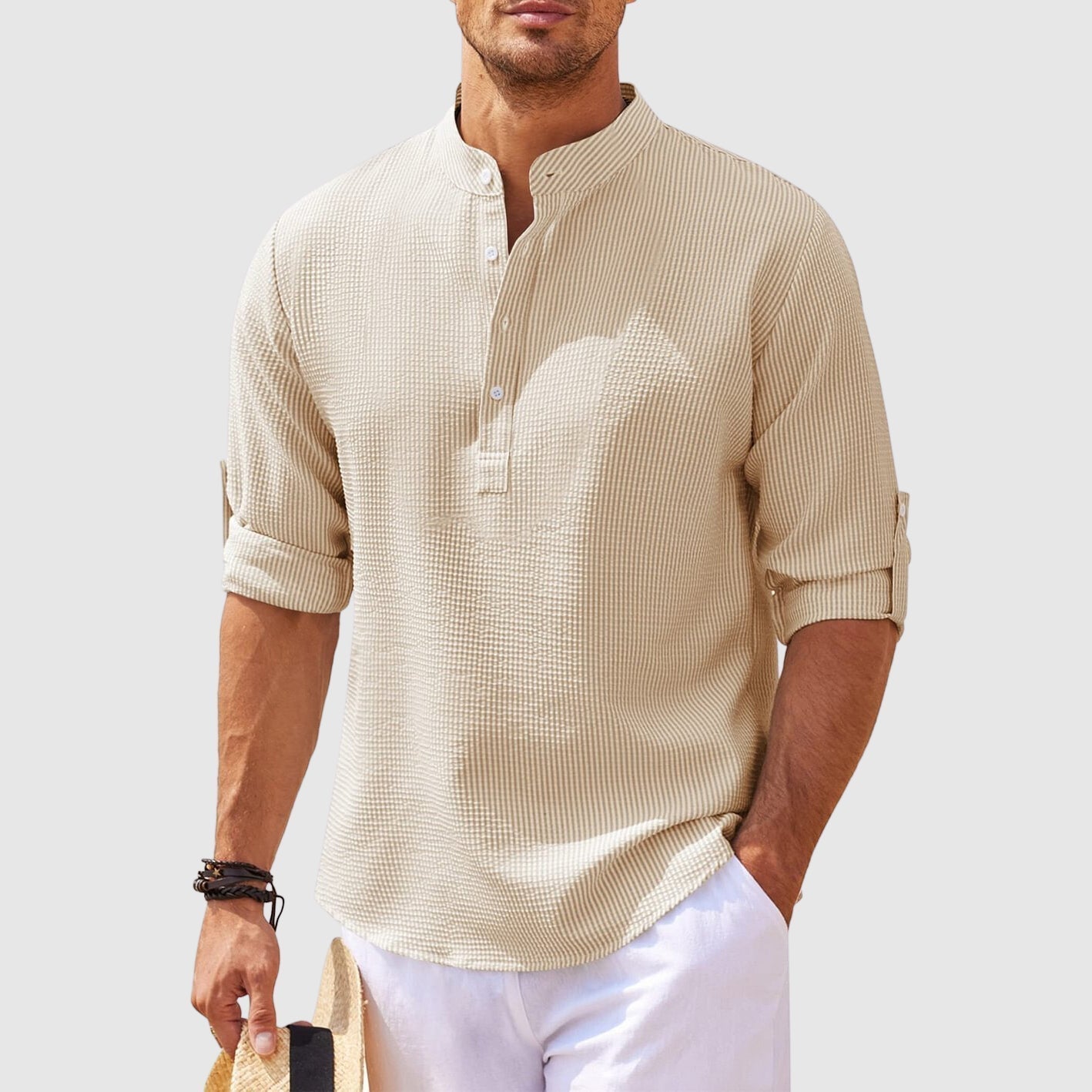 Chemise en lin Henley