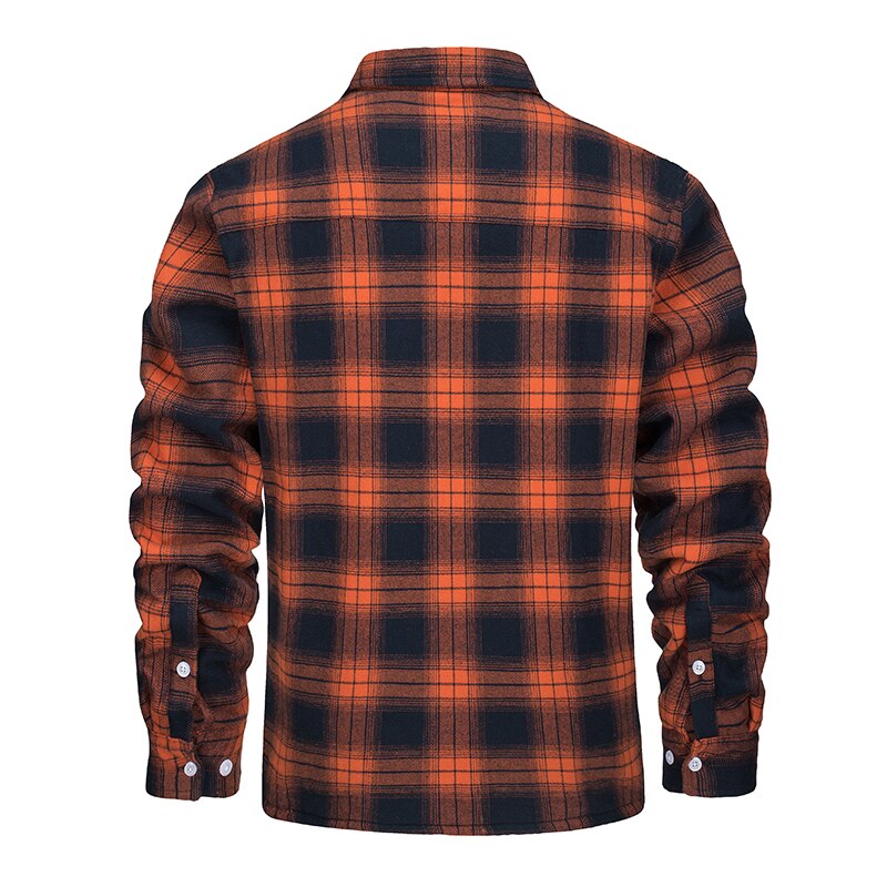 Veste de chemise en molleton masculin en flanelle à carreaux