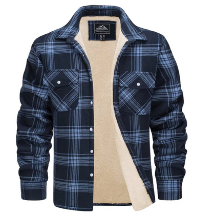 Veste de chemise en molleton masculin en flanelle à carreaux