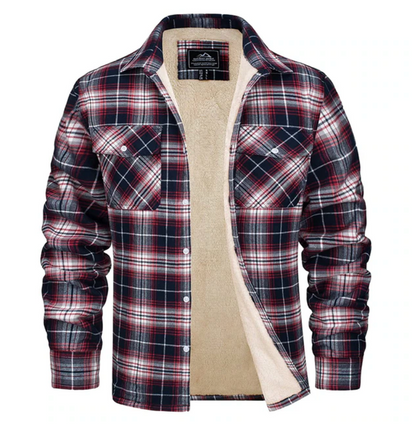 Veste de chemise en molleton masculin en flanelle à carreaux